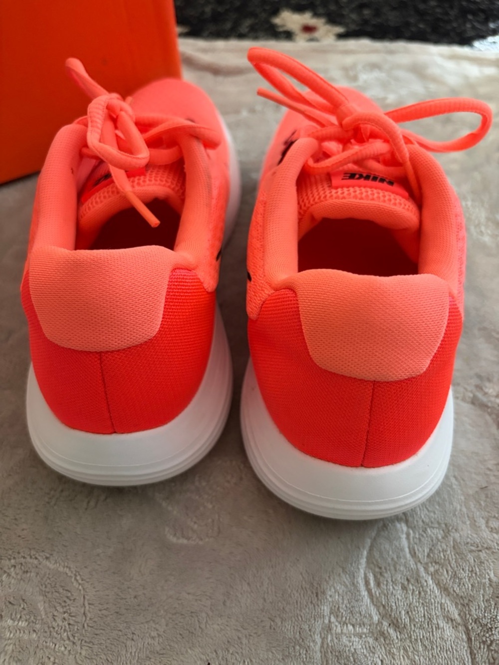 Nike Coral Pink Mesh Athletic Sneakers with Black Swoosh - Picture 5 of 8